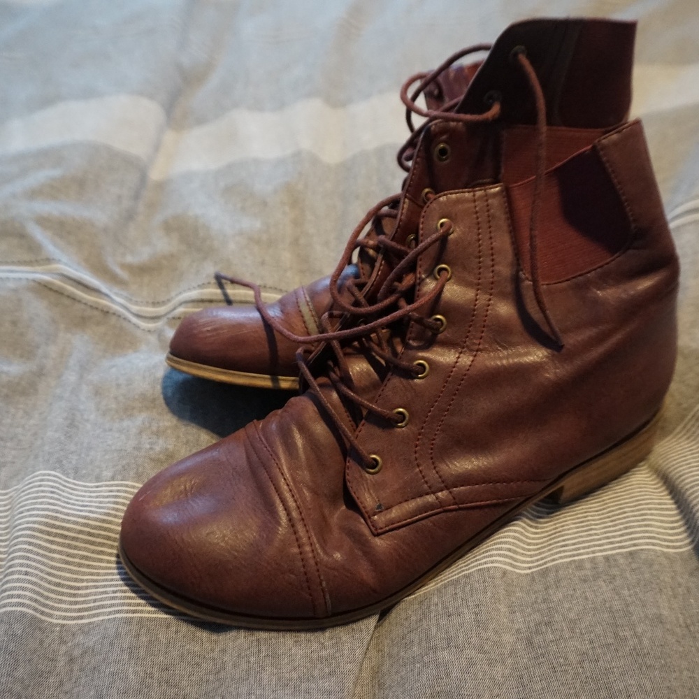 BDG faux leather booties